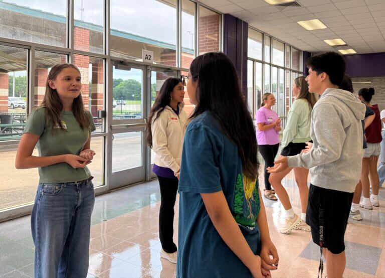 Students getting to know each other